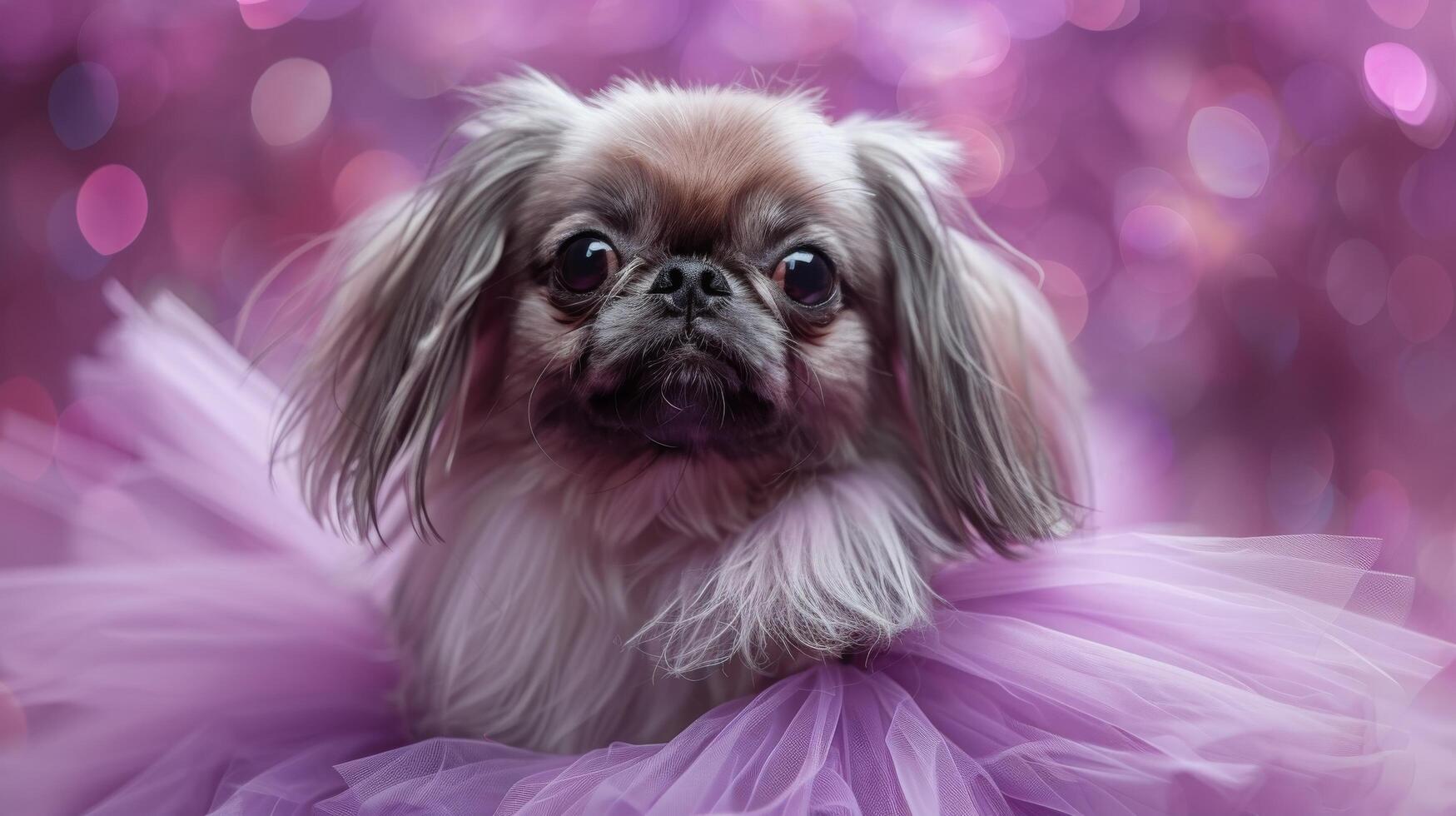 AI generated Small Dog Wearing Pink Dress photo