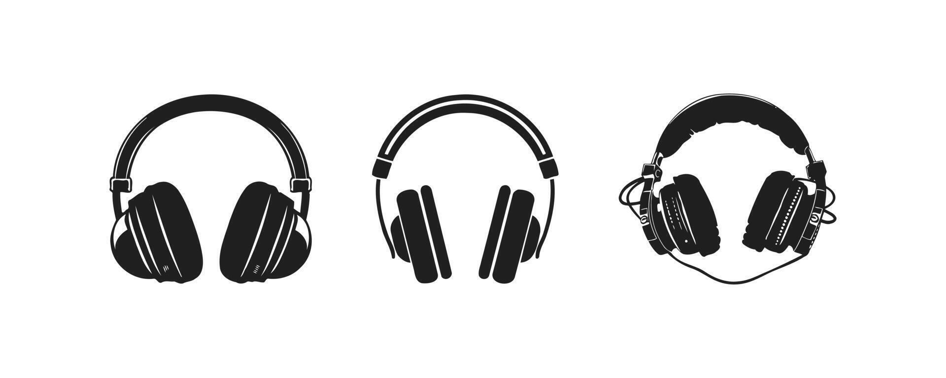 auricular auriculares icono colocar. vector ilustración diseño.