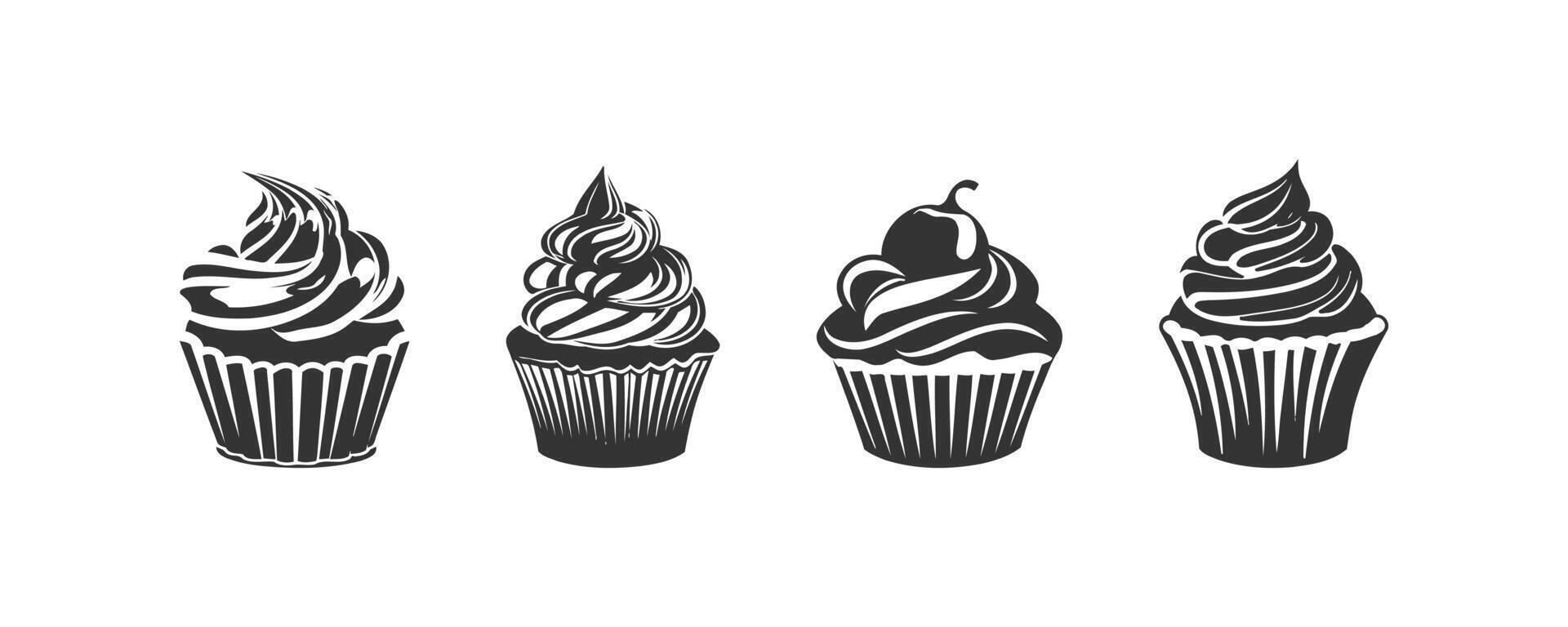 Cake silhouette icon set. Vector illustration design.