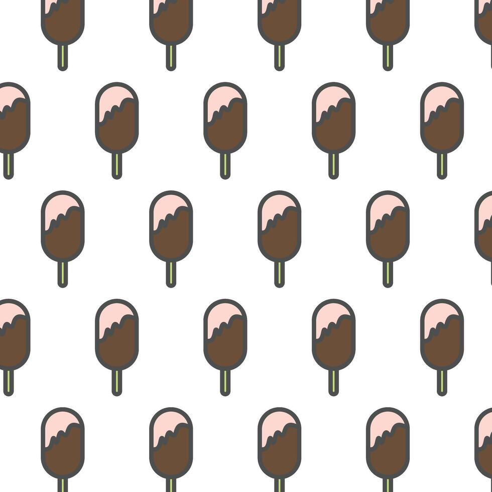 Ice cream seamless pattern isolated on white background. vector