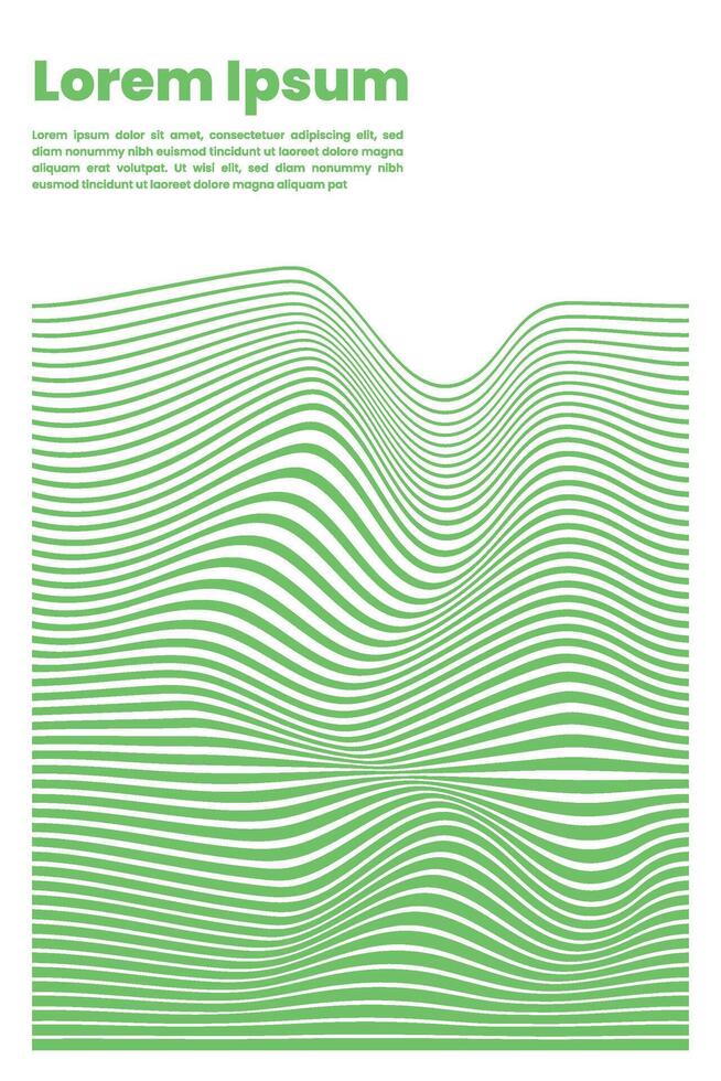 póster rayas verde óptico Arte ola . vector ilustración