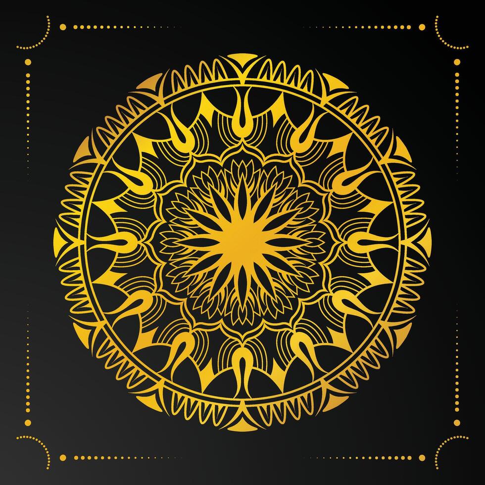 luxury mandala background with golden pattern vector