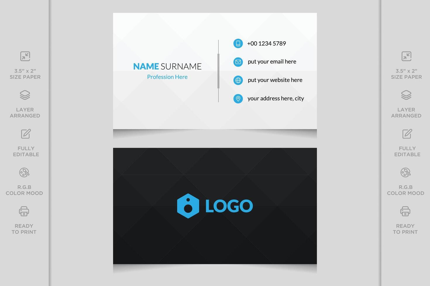 Modern and professional vector business card template