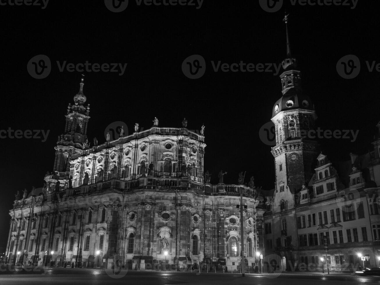 the city of Dresden at night photo