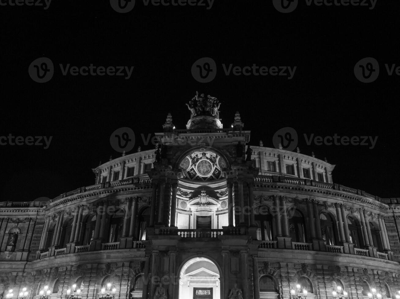 the city of Dresden at night photo