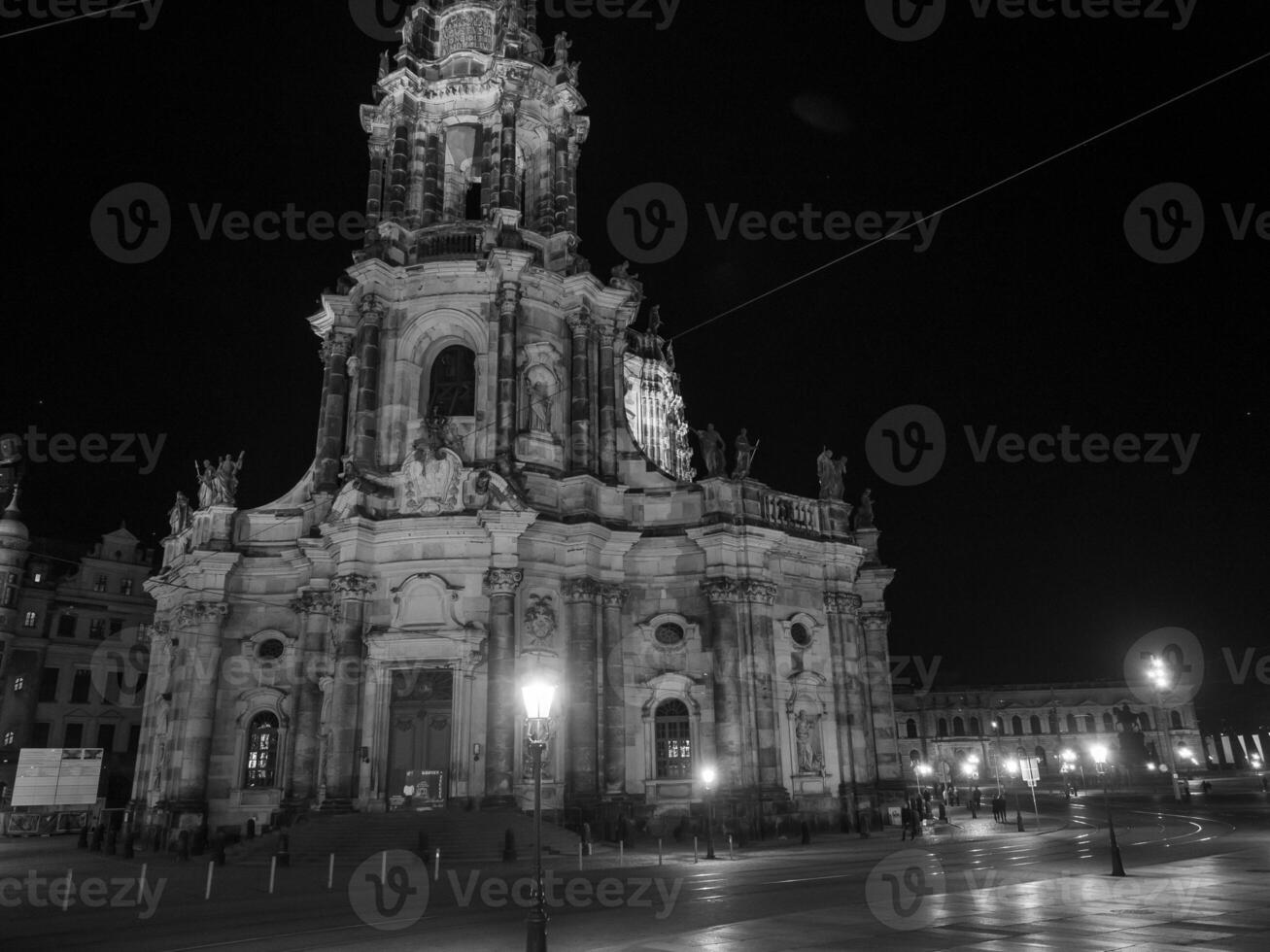 the city of Dresden at night photo