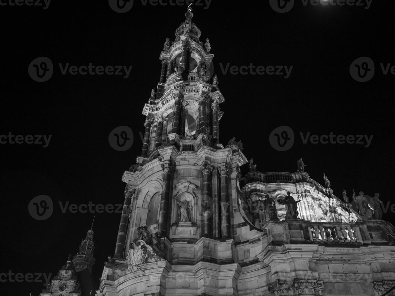 the city of Dresden at night photo