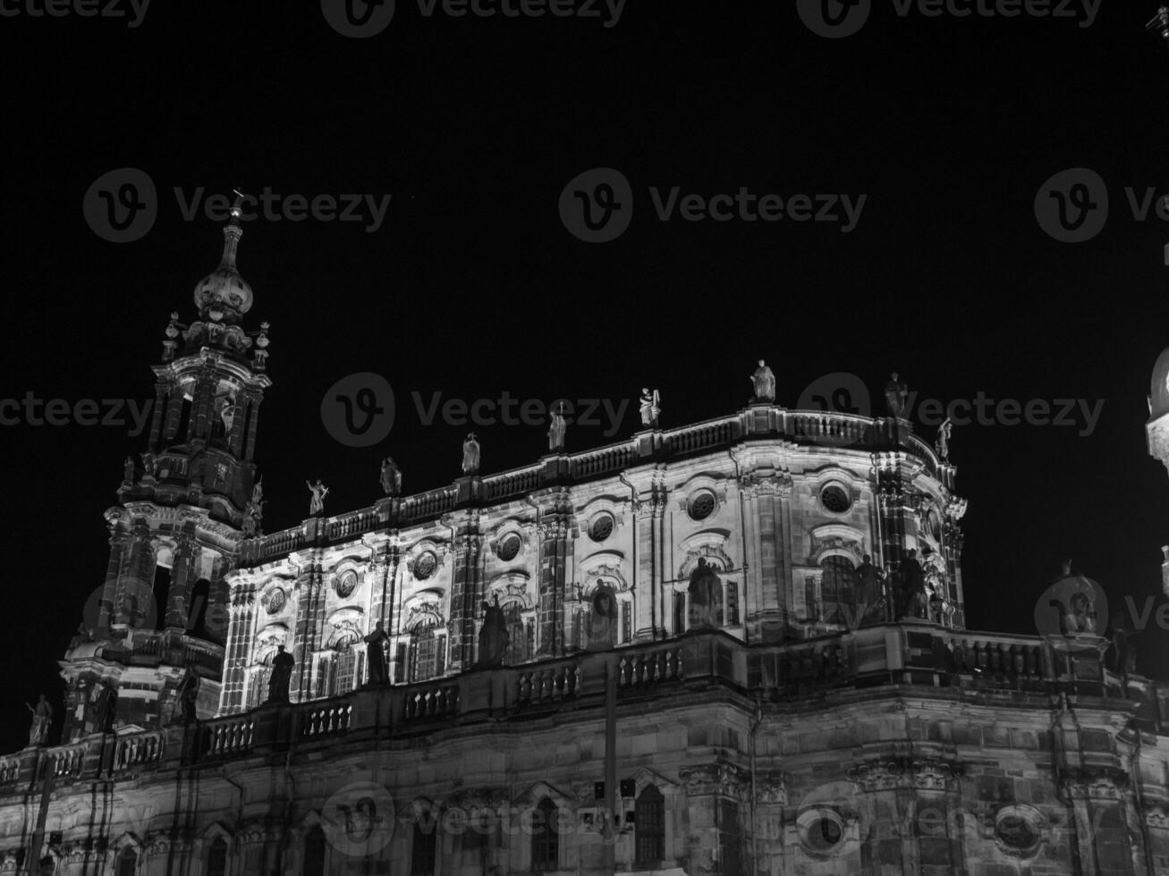 the city of Dresden at night photo