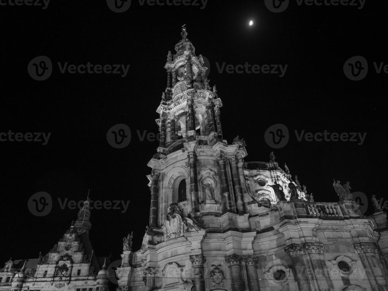 the city of Dresden at night photo