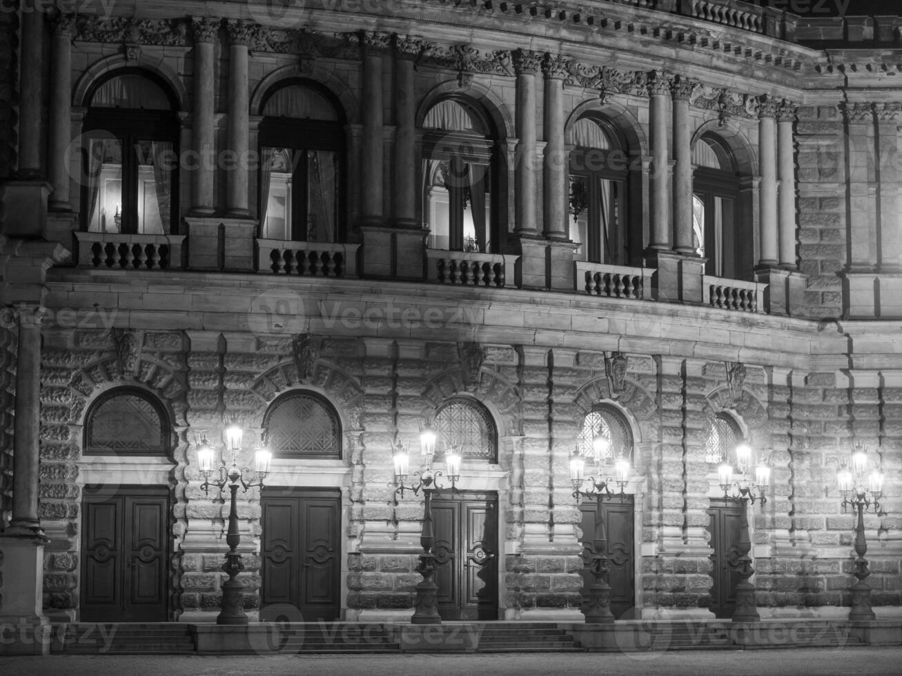 the city of Dresden at night photo