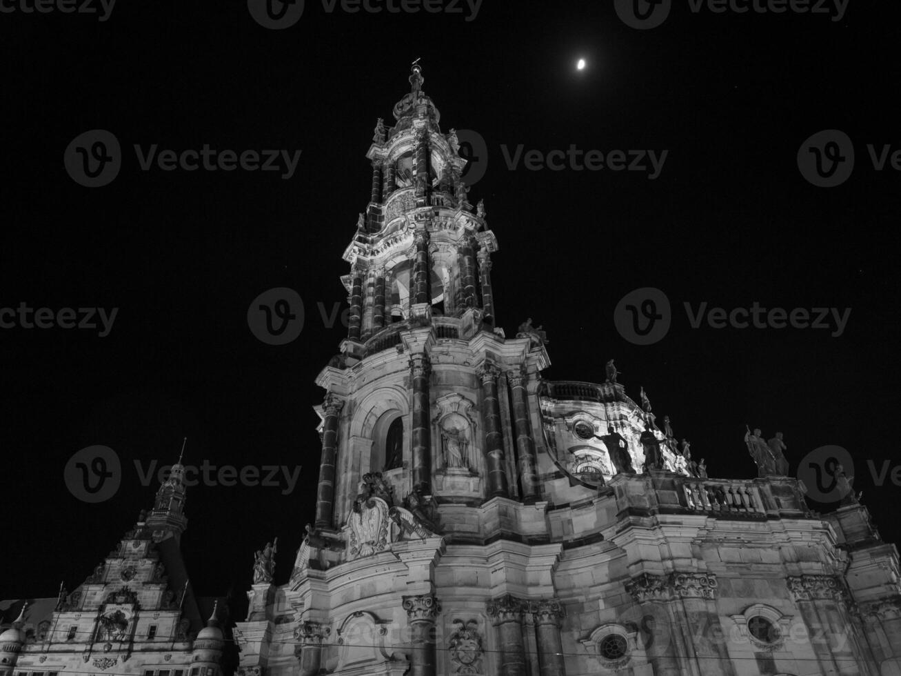 the city of Dresden at night photo