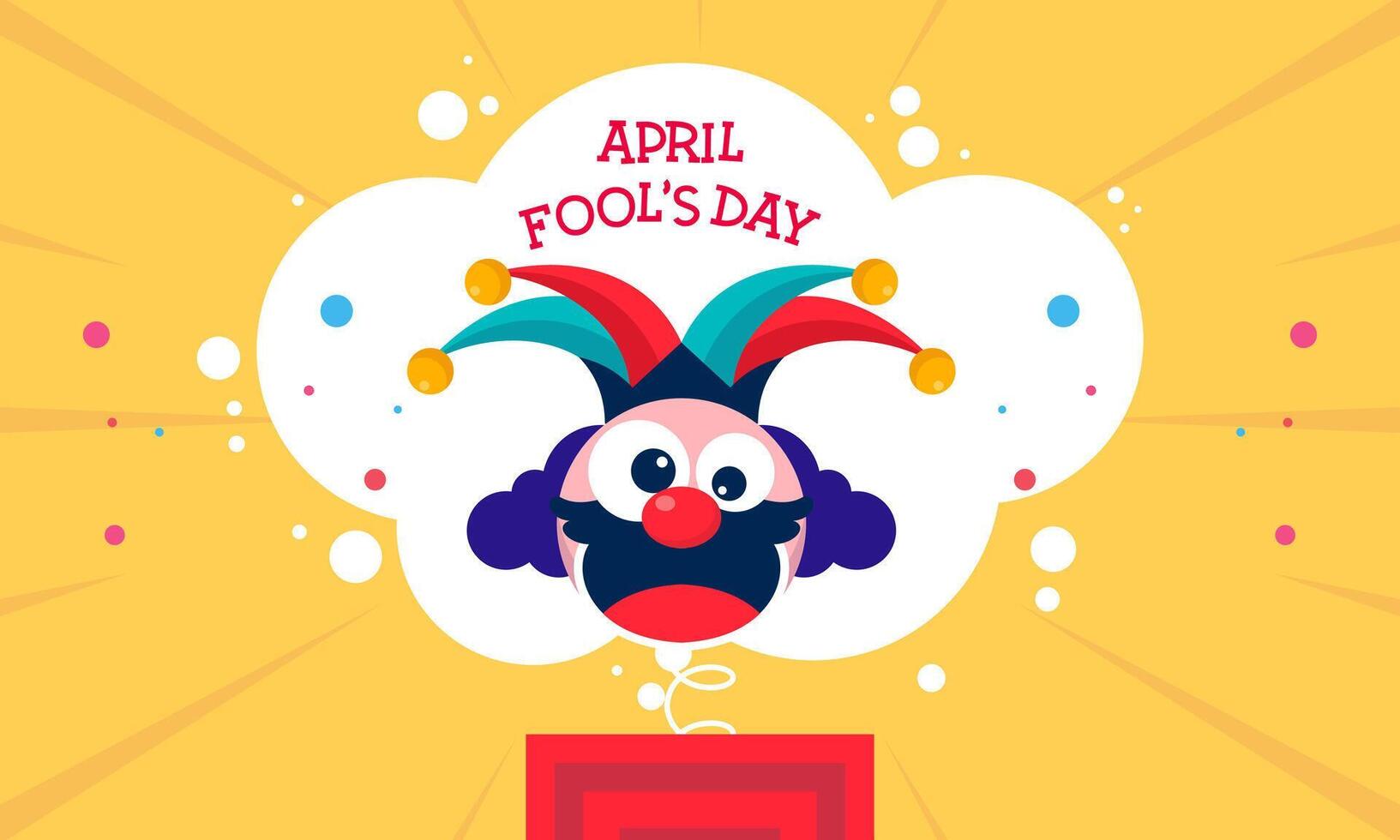 Happy April Fools Day Vector Concept with Clown, Funny Hat, and Surprise Icons