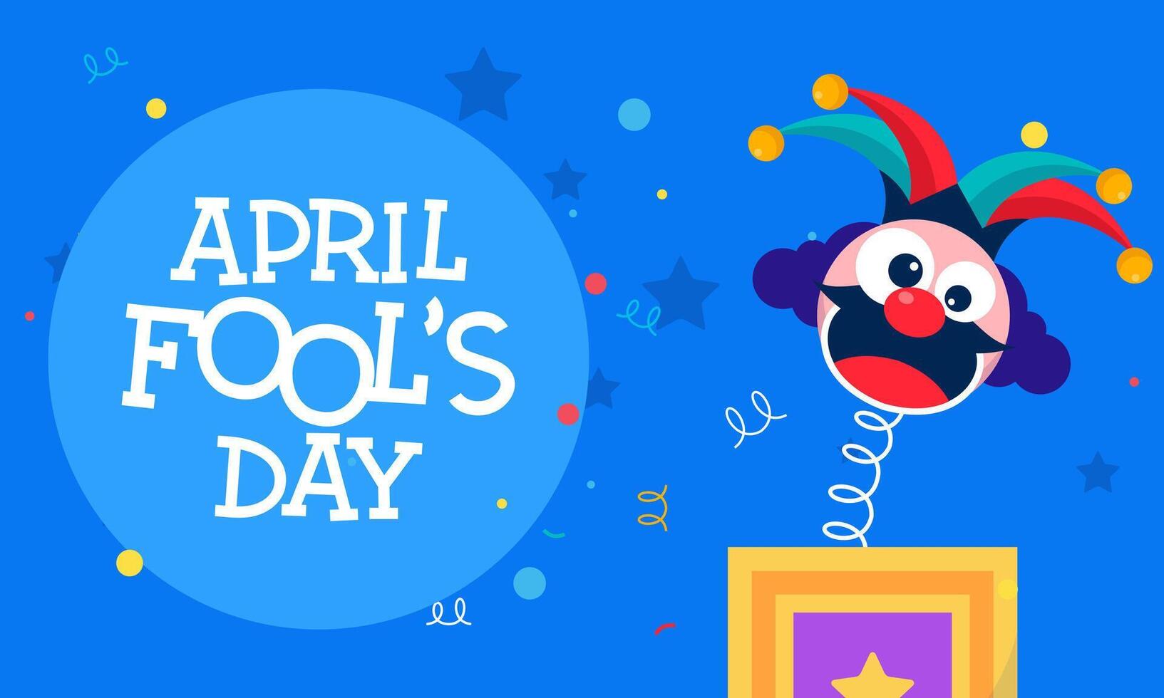 Happy April Fools Day Vector Concept with Clown, Funny Hat, and Surprise Icons