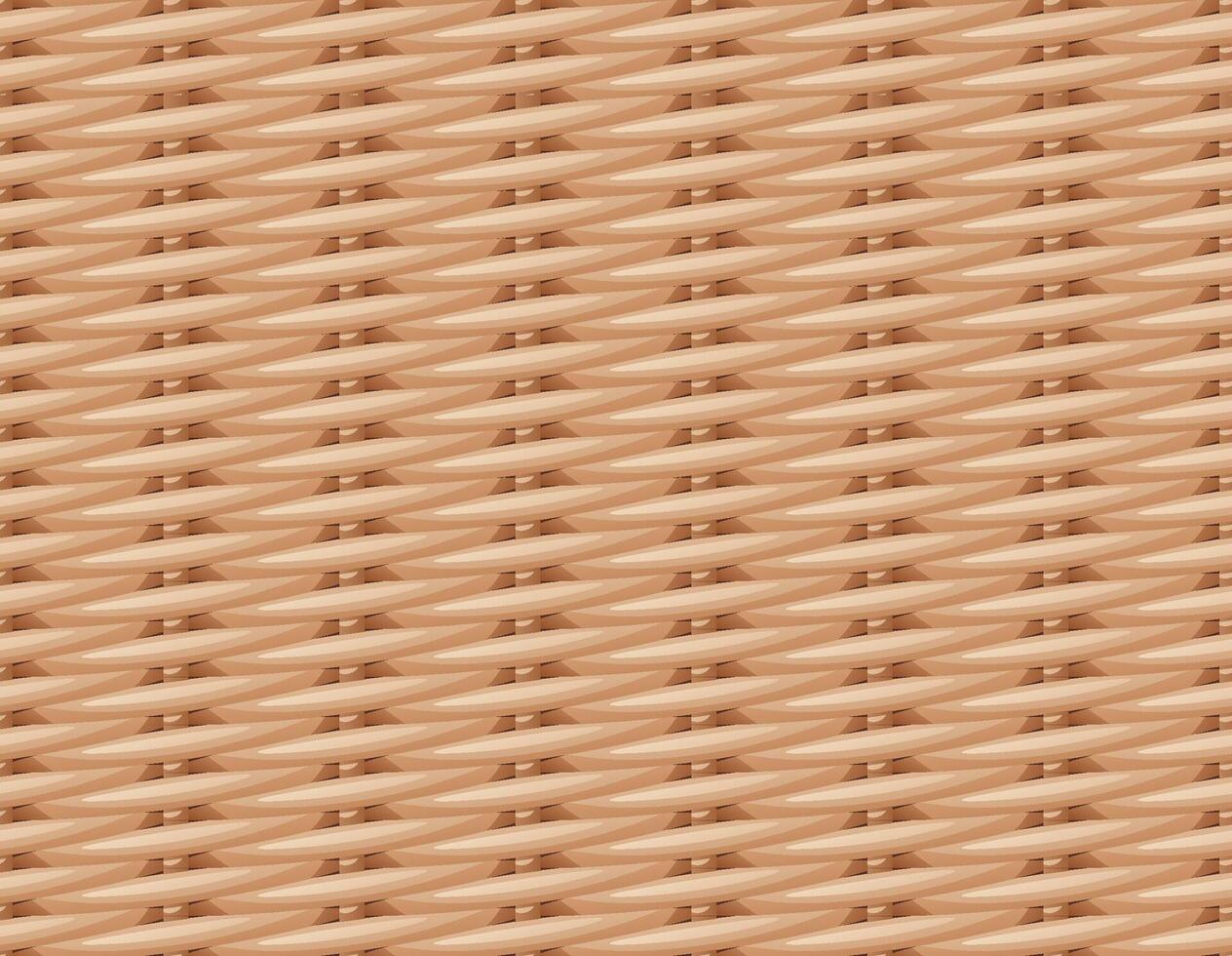 Seamless pattern of woven rattan texture. Wooden basket texture. Vector illustration.