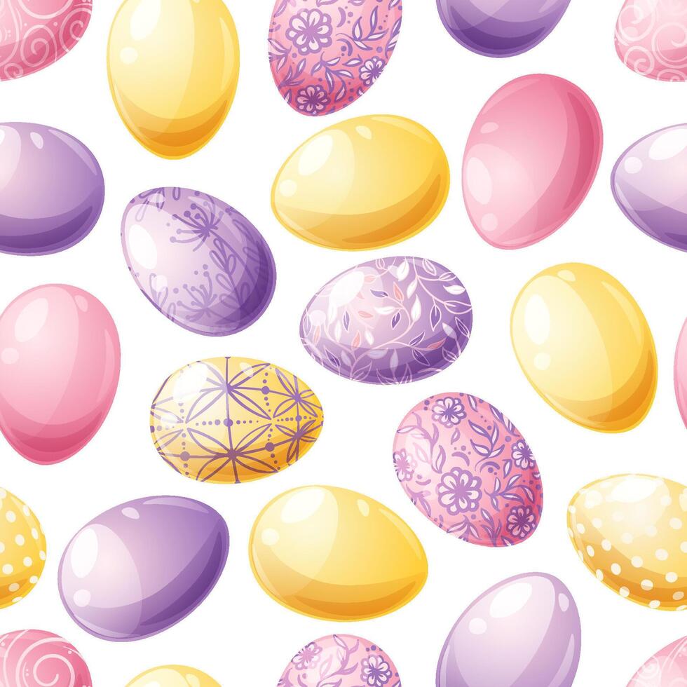 Seamless pattern with Easter eggs. Background for Easter. Great for wrapping paper, textiles, fabric, wallpaper, etc vector