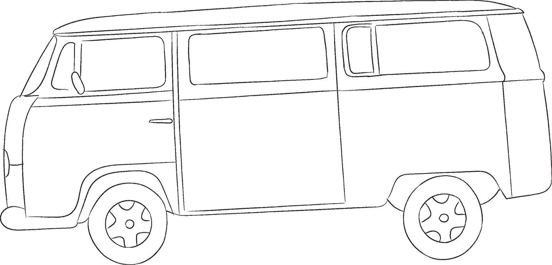 simple van drawing vector