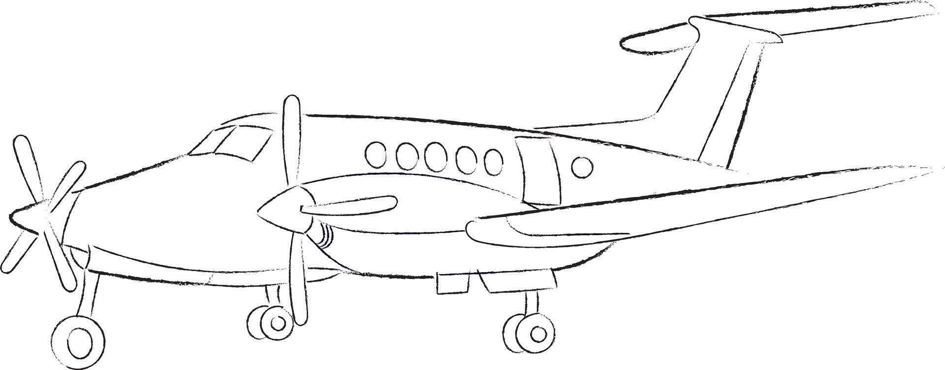 simple jet drawing vector