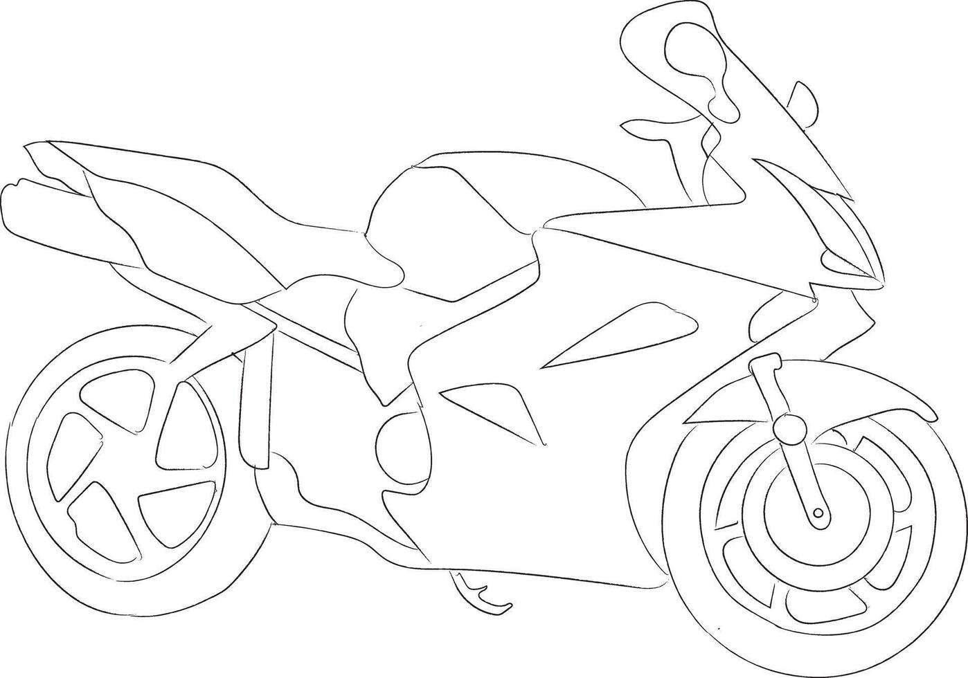 simple motorcycle drawing vector