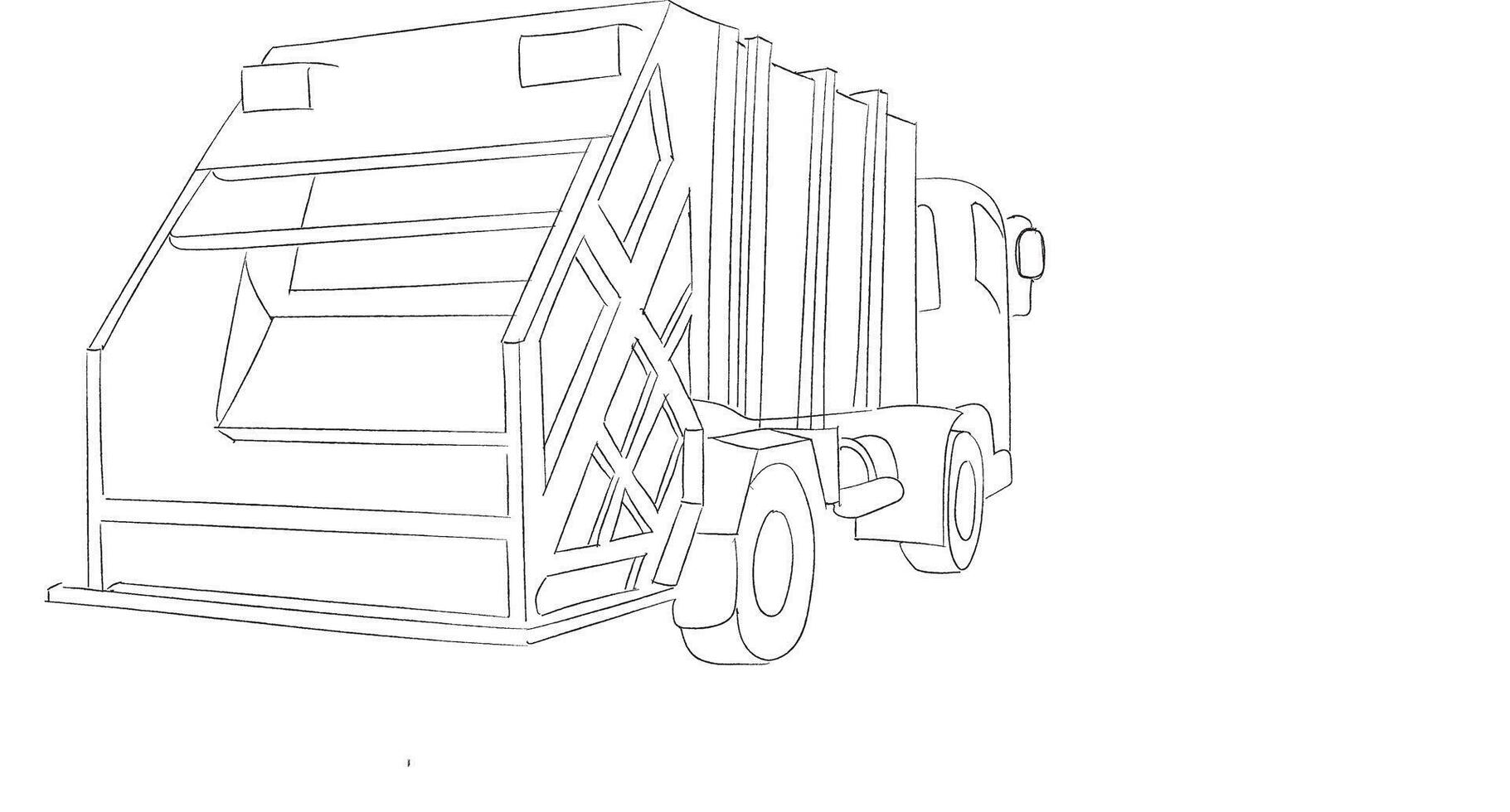 garbage truck drawing vector