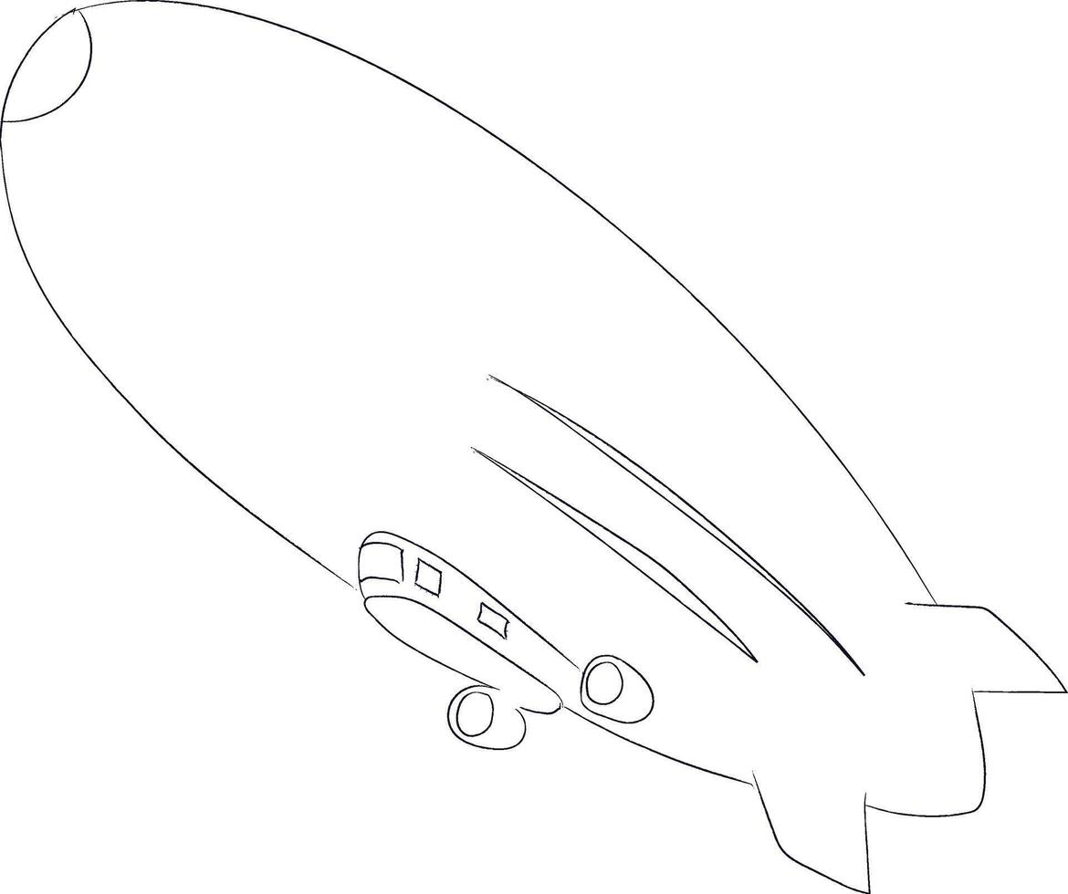 simple zeppelin drawing vector
