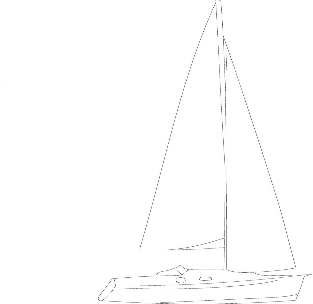 simple sail drawing vector