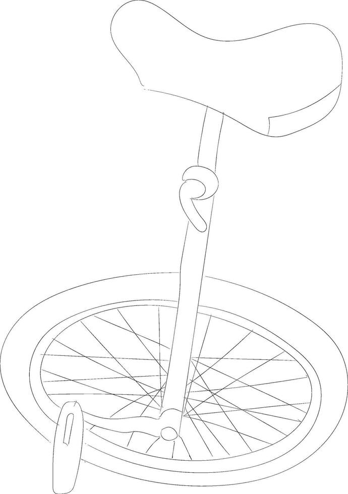 simple unicycle drawing vector