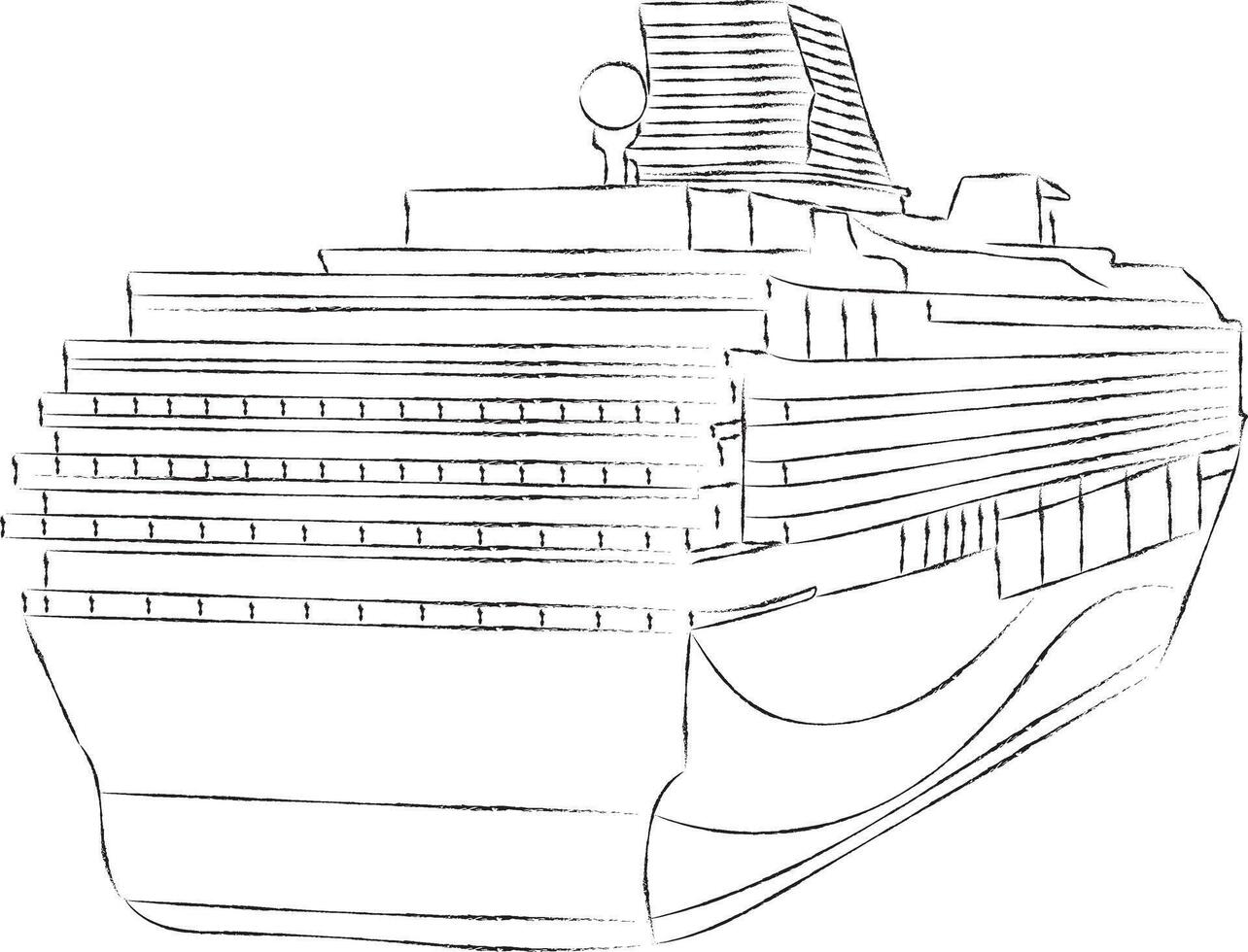 simple ocean liner drawing vector