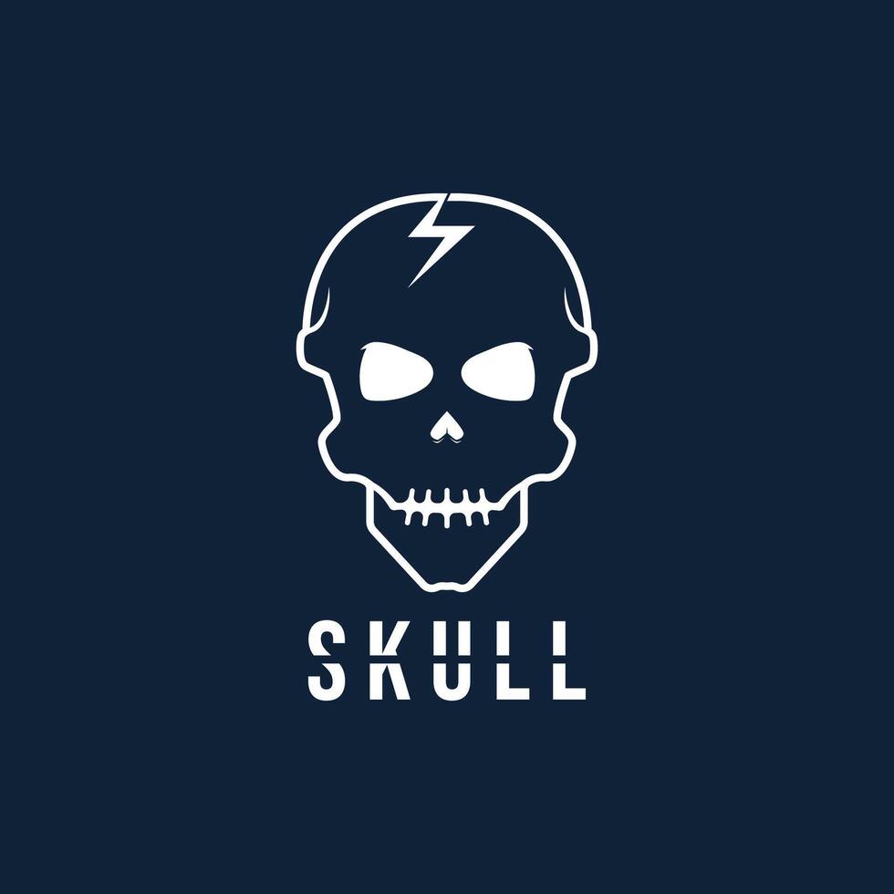 Human Skull Logo Icon Front View vector