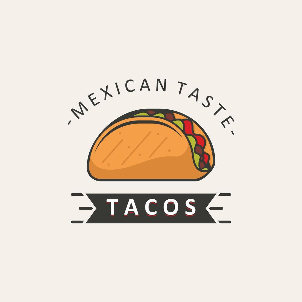 Hand Drawn Taco Logo with Vector Concept