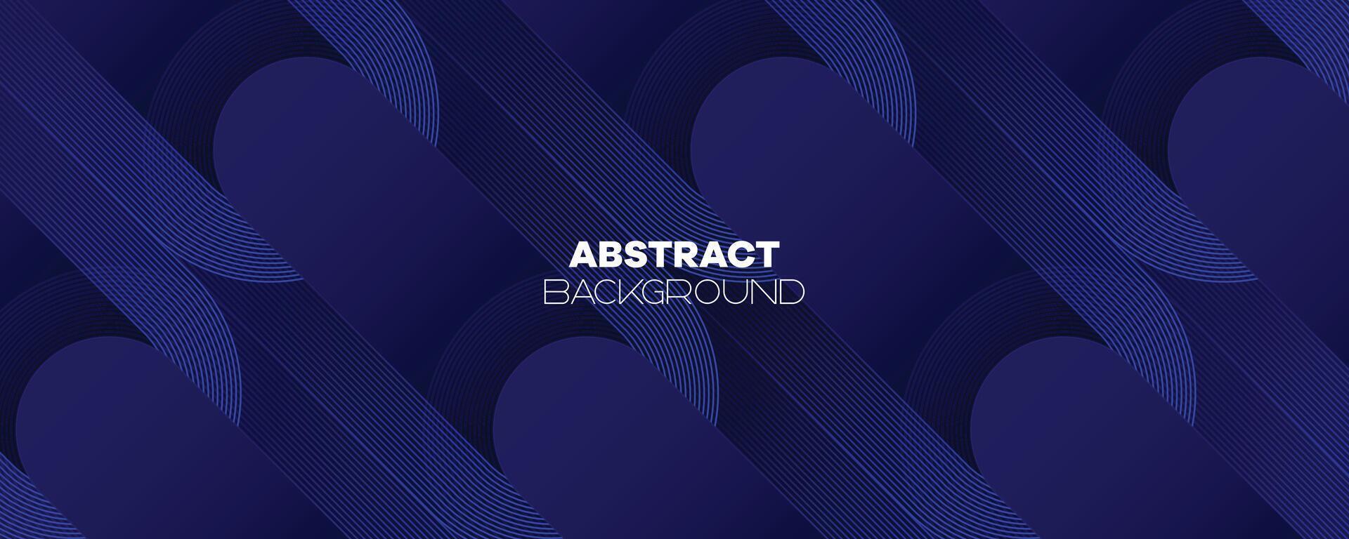 Abstract Dark Blue Waving circles lines Technology Banner Background. Modern Navy Blue gradient with glowing lines shiny geometric diagonal shape for brochure, cover, poster, banner, website, header vector