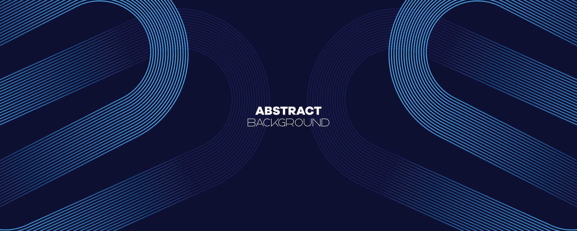 Abstract Dark Blue Waving circles lines Technology Banner Background. Modern Navy Blue gradient with glowing lines shiny geometric diagonal shape for brochure, cover, poster, banner, website, header vector