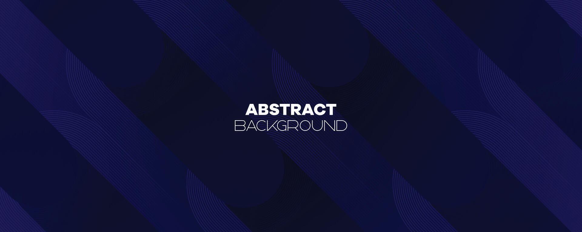 Abstract Dark Blue Waving circles lines Technology Banner Background. Modern Navy Blue gradient with glowing lines shiny geometric diagonal shape for brochure, cover, poster, banner, website, header vector