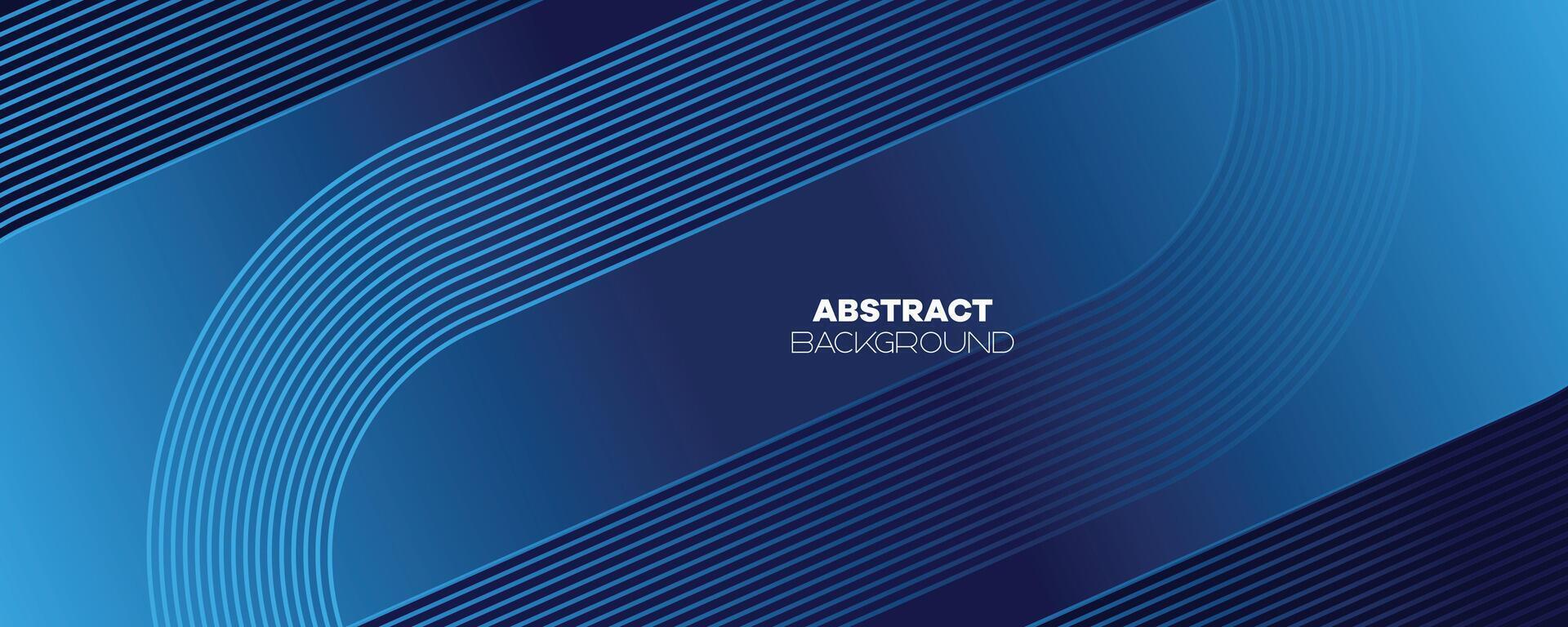 Abstract Dark Blue Waving circles lines Technology Banner Background. Modern Navy Blue gradient with glowing lines shiny geometric diagonal shape for brochure, cover, poster, banner, website, header vector