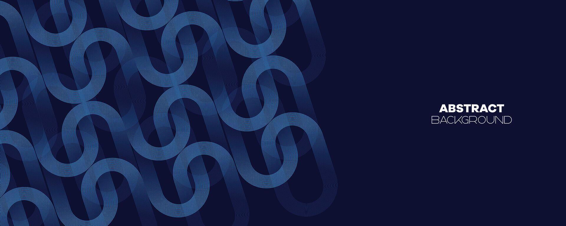 Abstract Dark Blue Waving circles lines Technology Banner Background. Modern Navy Blue gradient with glowing lines shiny geometric diagonal shape for brochure, cover, poster, banner, website, header vector