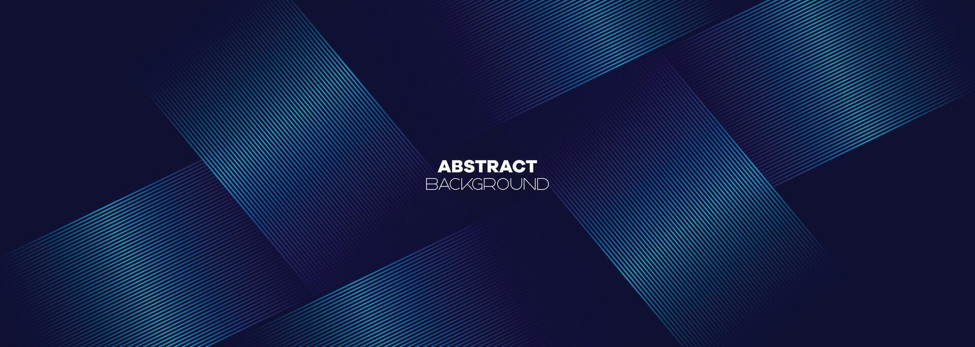 Abstract Dark Blue Green Waving Lines Technology Background. Modern Navy Blue Gradient With Glowing Lines Shiny Geometric Shape and Diagonal, for Brochure, Cover, Poster, Banner, Website, Header vector
