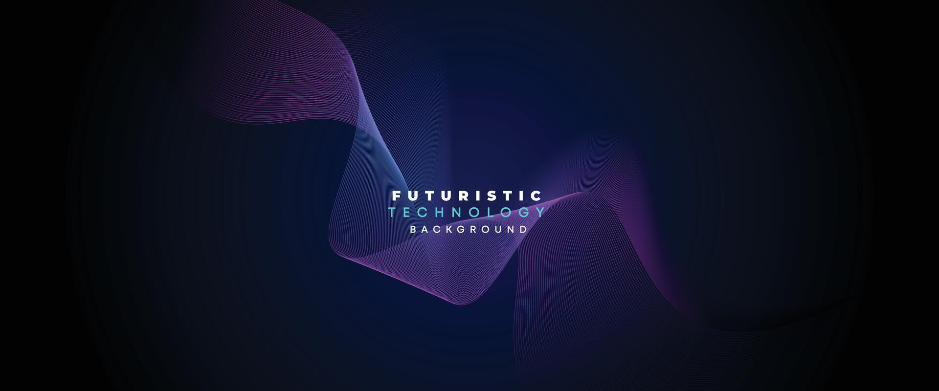 Digital Technology Banner Abstract Purple and Blue Waving Lines Background. Navy Blue and pink gradient with Future technology Diagonal glowing shiny geometric shape for cover, website, header vector