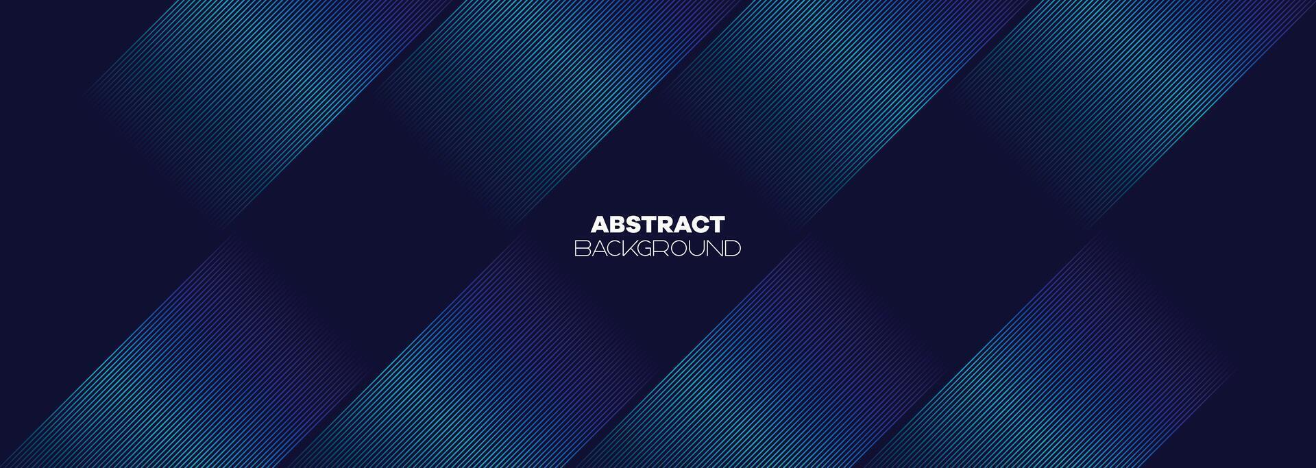 Abstract Dark Blue Green Waving Lines Technology Background. Modern Navy Blue Gradient With Glowing Lines Shiny Geometric Shape and Diagonal, for Brochure, Cover, Poster, Banner, Website, Header vector