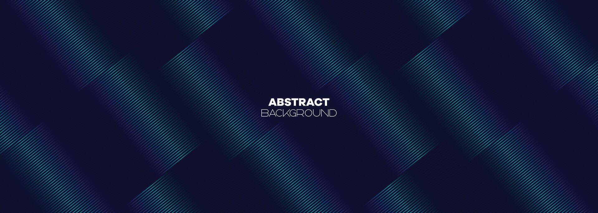 Abstract Dark Blue Green Waving Lines Technology Background. Modern Navy Blue Gradient With Glowing Lines Shiny Geometric Shape and Diagonal, for Brochure, Cover, Poster, Banner, Website, Header vector