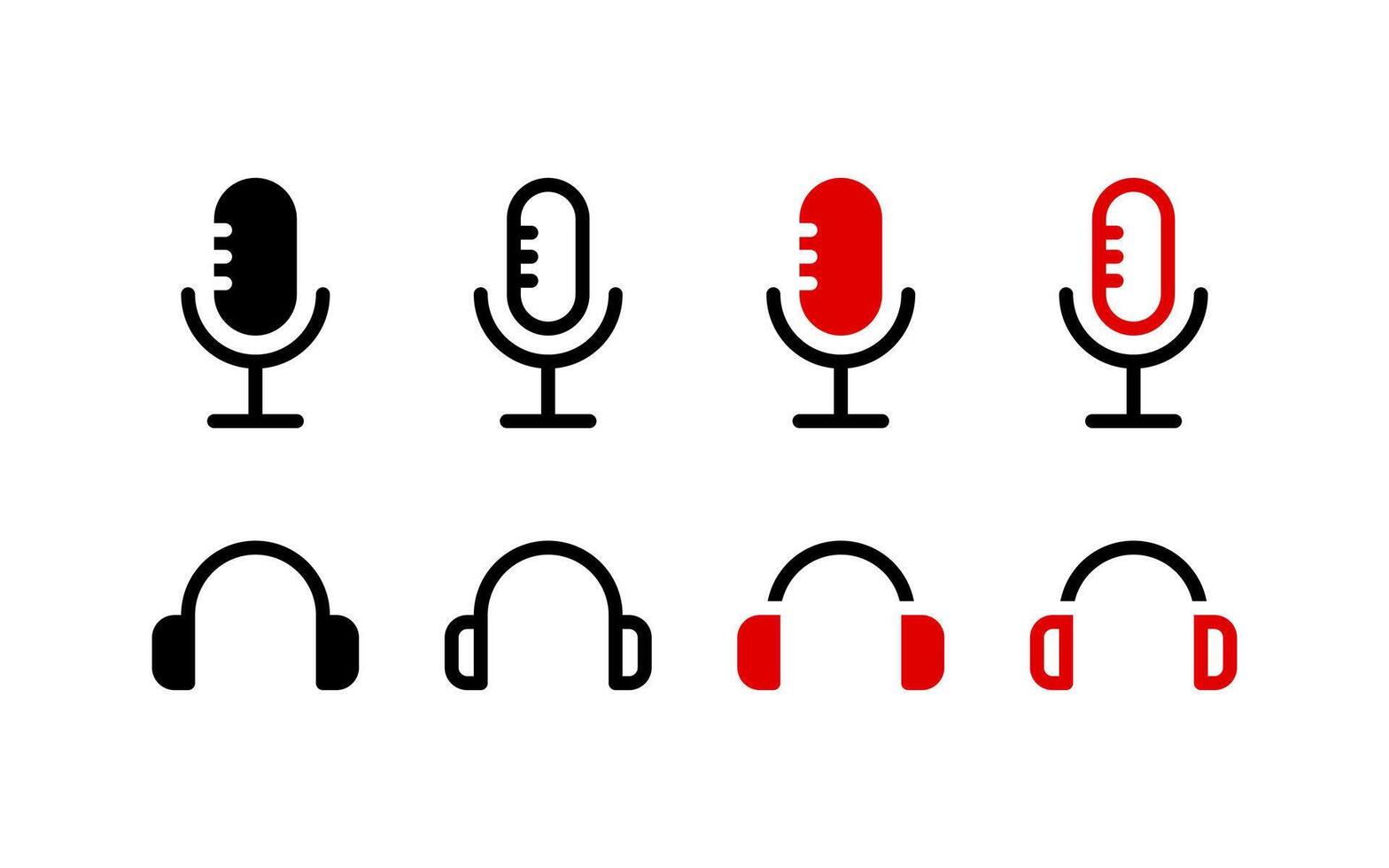 Mic and headphone icons. Vector icons