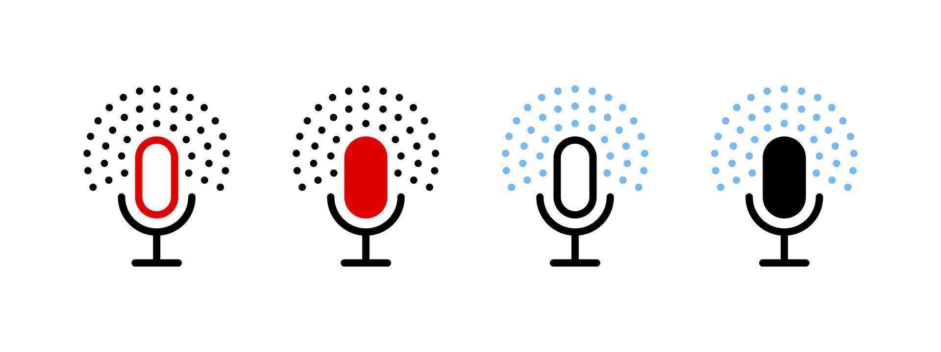 Podcast mic signs. Vector icons