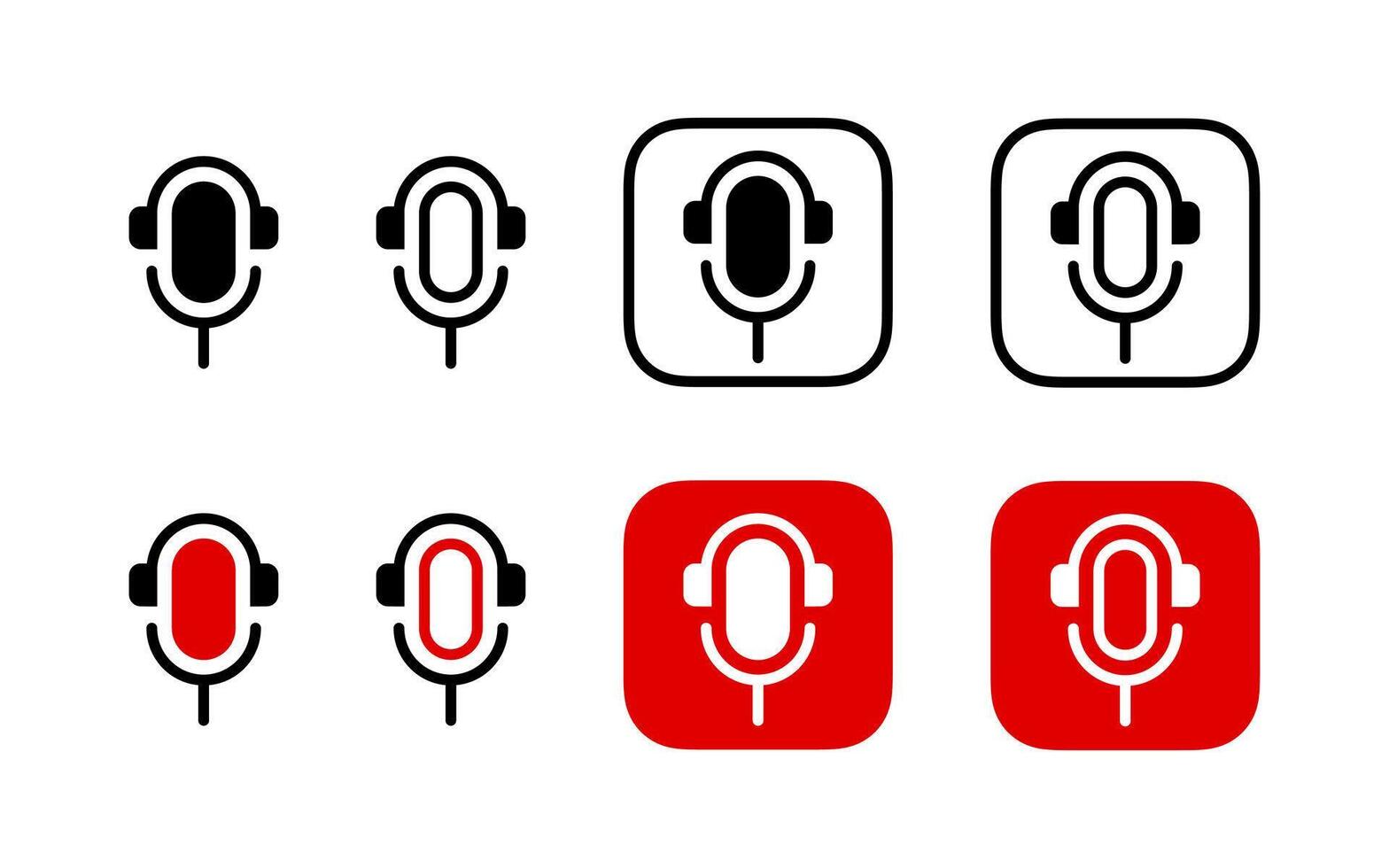 Podcast mic icons. Vector icons