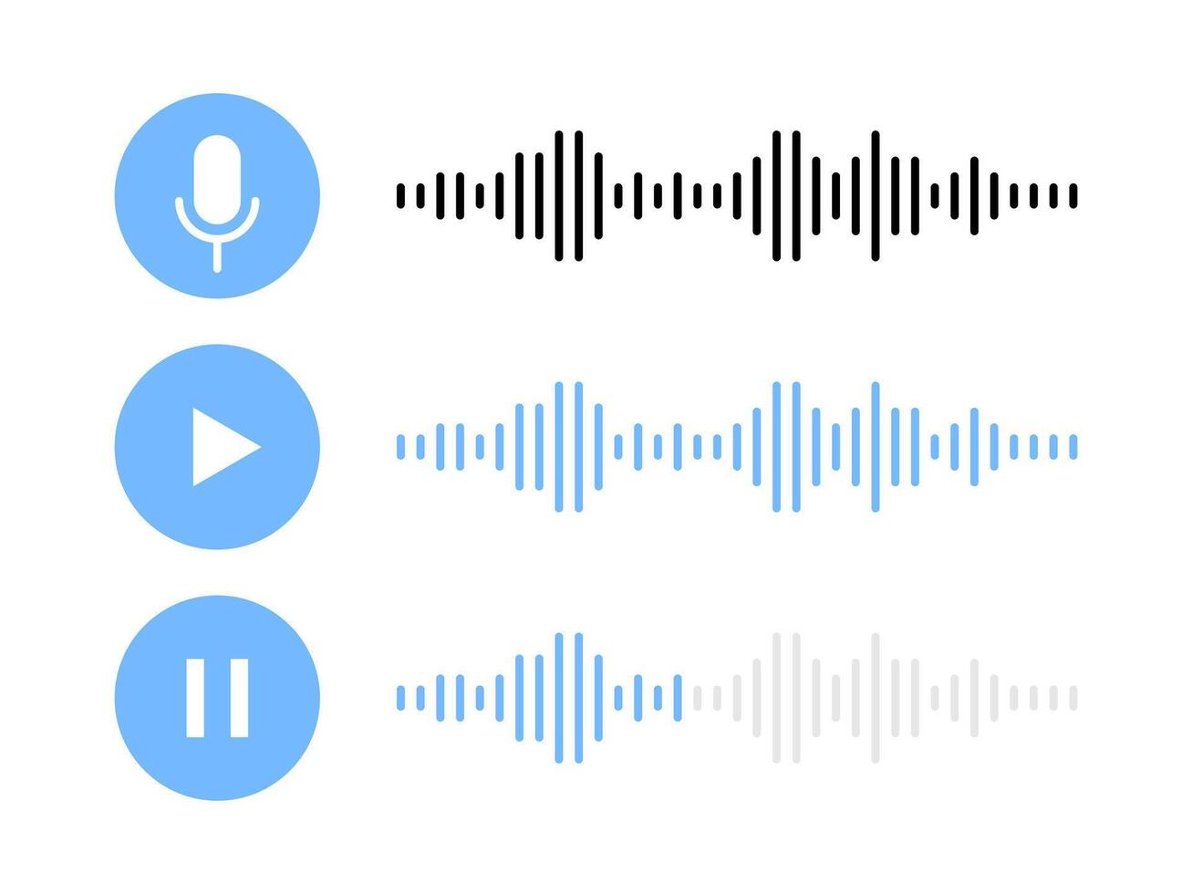 Voice message icons. Vector icons