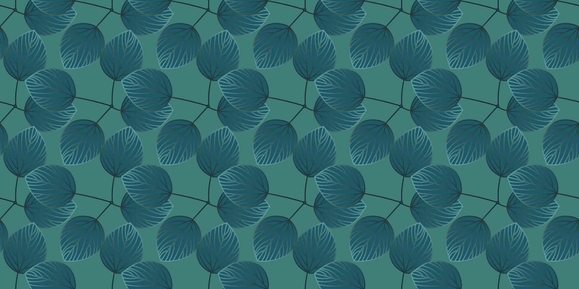 Leaves seamless pattern background. Abstract floral texture design. Vector illustration
