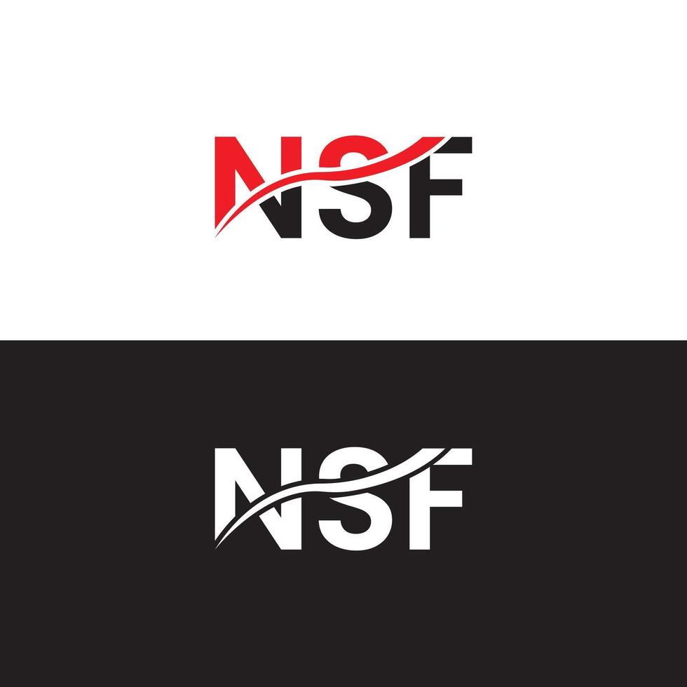 logotipo de la letra nsf vector