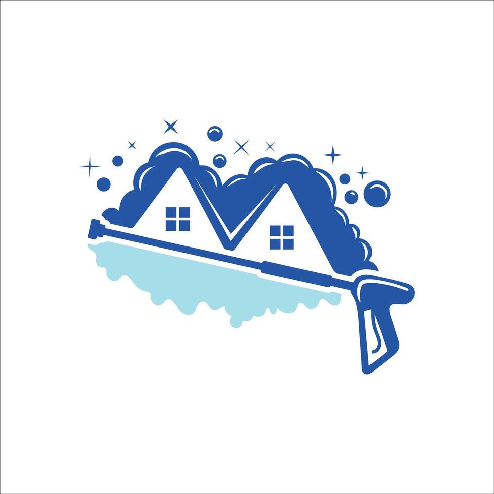 pressure washer logo for home and building cleaning vector