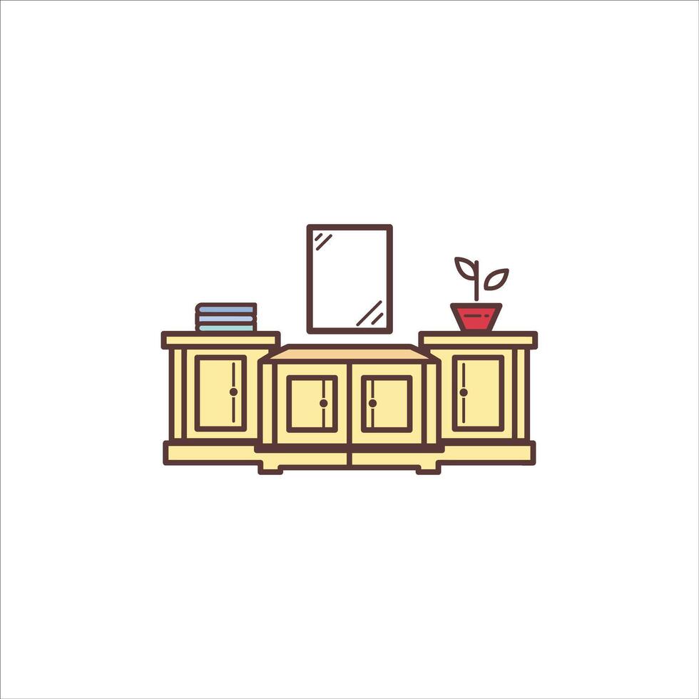 furniture logo with the concept of cupboards and mirrors vector
