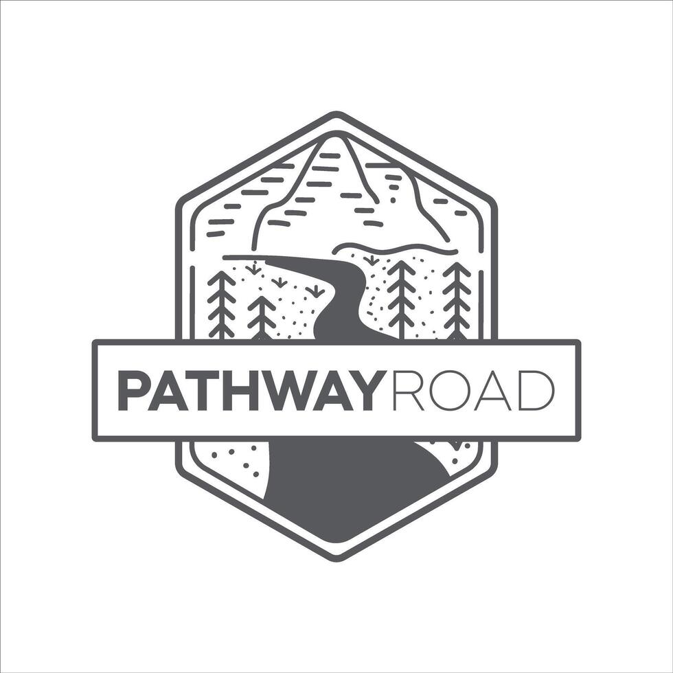 Pathway logo with a mountain concept that gives the feel of a traveler or climber vector