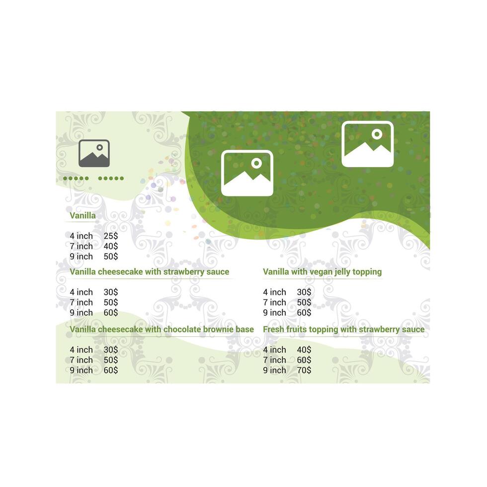 Restaurant Menu Card Design vector