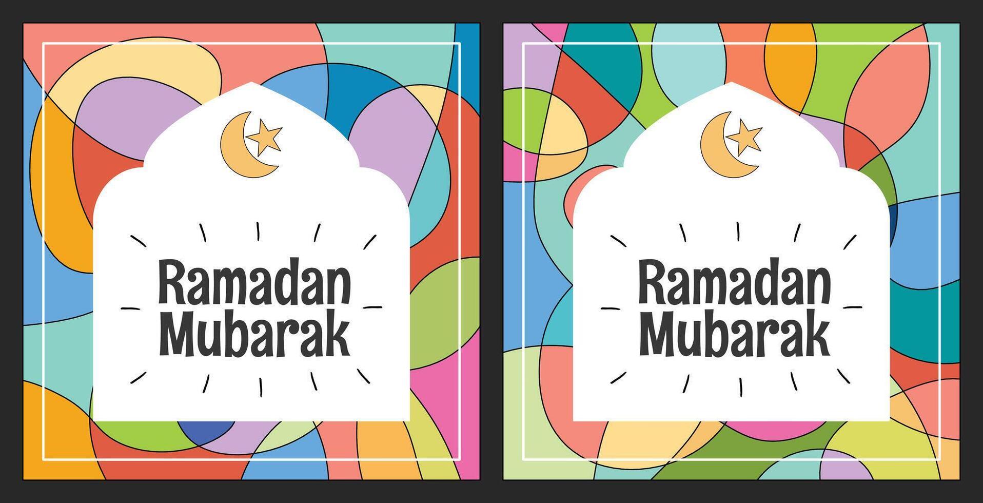 Colorful abstract square ramadan for social media, flyer, poster vector