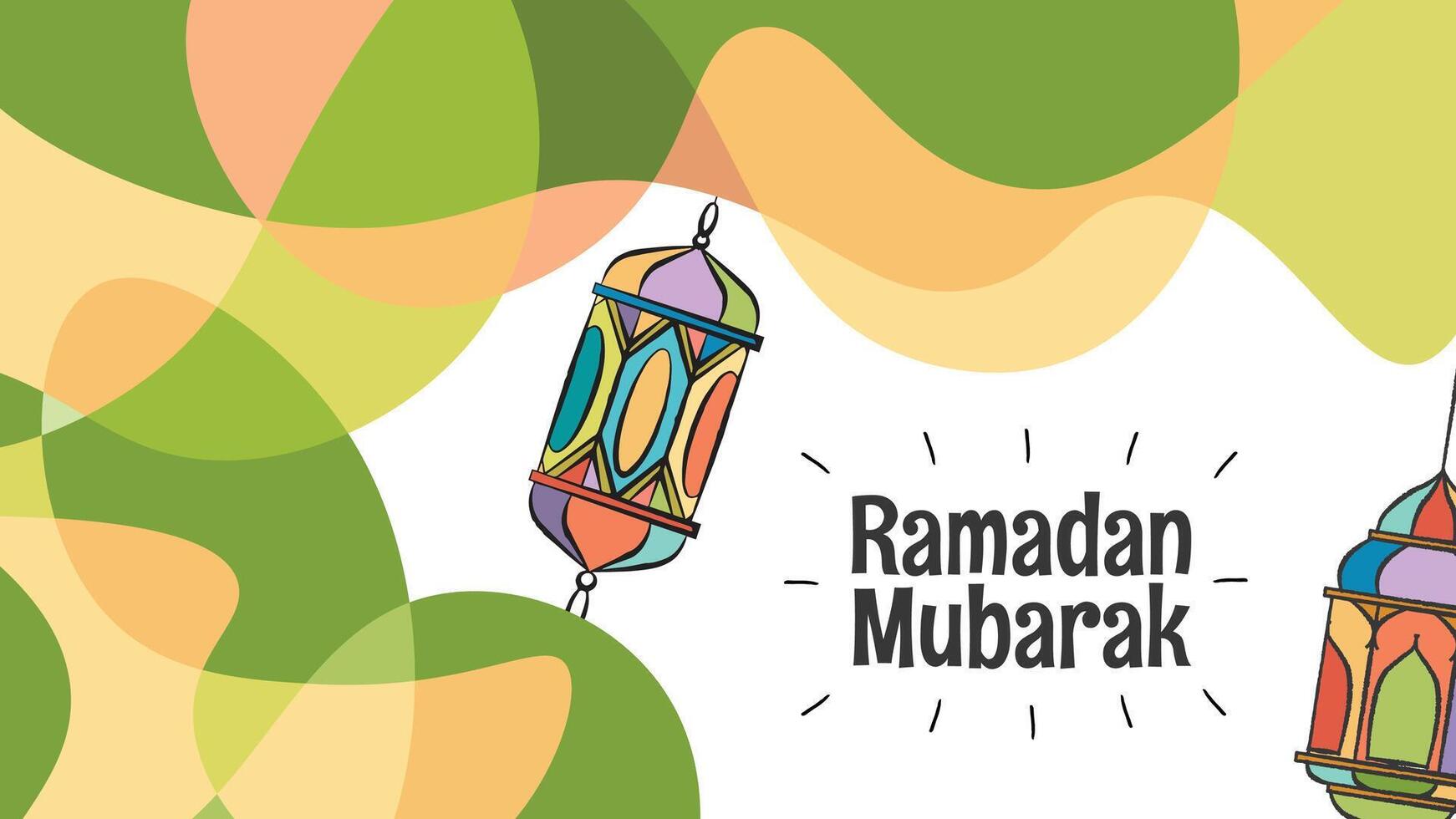 Colorful abstract horizontal ramadan banner vector